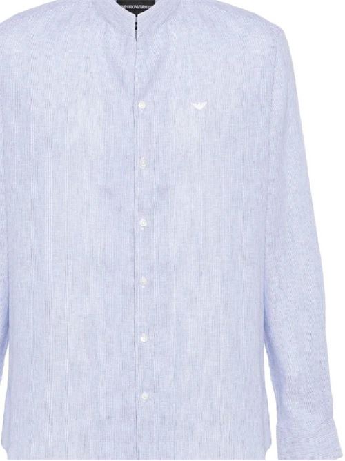 Light blue/white linen-cotton shirt Emporio Armani | E31CM3F1312726